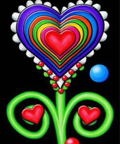 Rainbow Heart Art Paint By Numbers