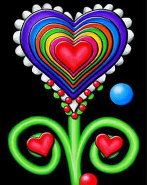 Rainbow Heart Art Paint By Numbers