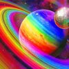 Rainbow Planet Space Paint By Numbers