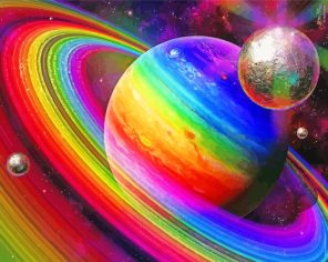 Rainbow Planet Space Paint By Numbers