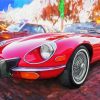 Red Jaguar Car Paint By Numbers