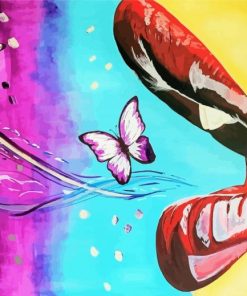 Lips And Butterflies Paint By Numbers