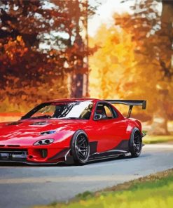 Red Mazda RX 7 Paint By Numbers