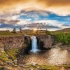 Red Waterfall Mongolian Paint By Numbers