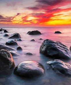 Rocks on Beach Paint By Numbers