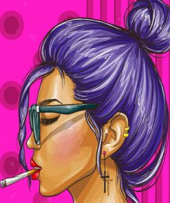 Smoking Woman Pop Art Paint By Numbers