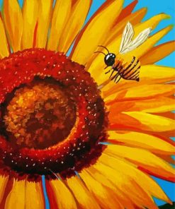 Sunflower And Bee Art Paint By Numbers