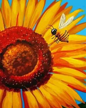 Sunflower And Bee Art Paint By Numbers