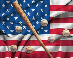 The American Flag Baseball Paint By Numbers