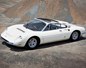 White 66 Ferari Car Paint By Numbers