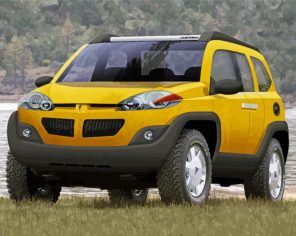 Yellow Pontiac Aztek Paint By Numbers