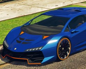 Blue Lamborghini Zentorno Paint By Numbers