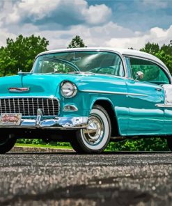 Blue Car 1955 Chevrolet Paint By Numbers