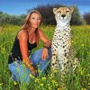 Cute Woman With Cheetah Paint By Numbers