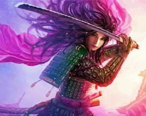 Cute Samurai Woman Paint By Numbers