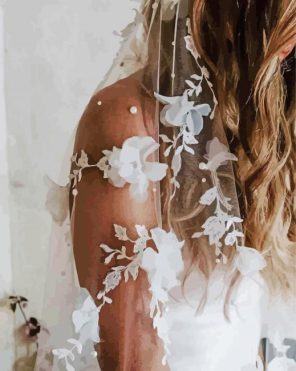 Floral Bridal Veil Paint By Numbers