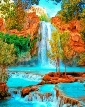 Havasu Falls Illustrations Paint By Numbers