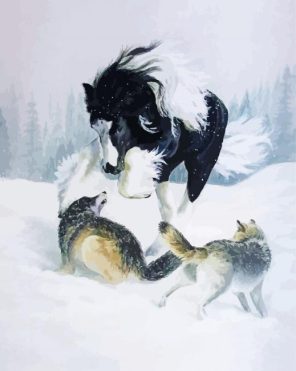 Horse And Husky Art Paint By Numbers