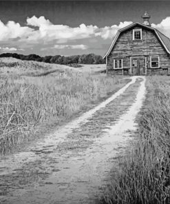 Monochrome Barn Paint By Numbers