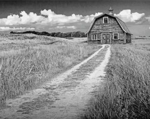 Monochrome Barn Paint By Numbers