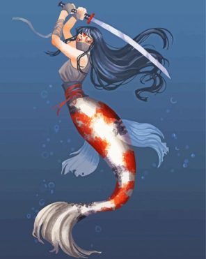 Mermaid Coy Fish Warrior Paint By Numbers