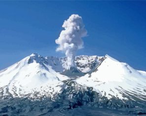 Helens Volcano In Winter Paint By Numbers