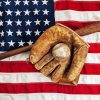 Old Baseball American Flag And Glove Paint By Numbers