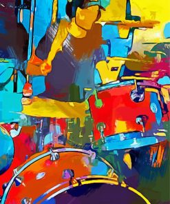 A Musician Drumming Art Paint By Numbers