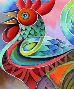 Abstract Rooster Bird Art Paint By Number