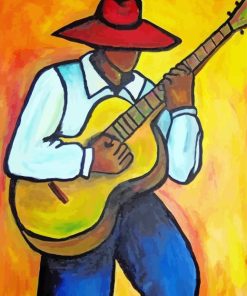 African Man Playing Guitar Art Paint By Numbers