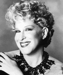 Black And White Bette Midler Paint By Numbers