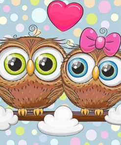 Couple Owls In Love Paint By Numbers