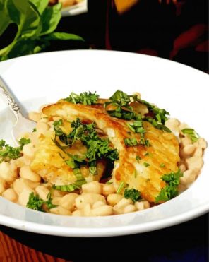 Crappie With White Beans And Basil Paint By Number