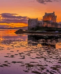 Sunset At Eilean Donan Castle Paint By Numbers