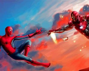 Superheroes Iron Man And Spider Man Paint By Numbers