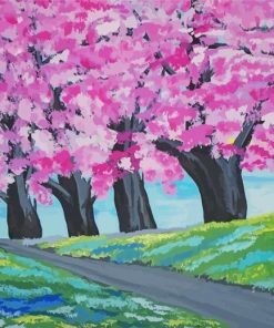 Abstarct Cherry Trees Paint By Numbers