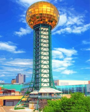 Aesthetic Knoxville Sunsphere Tower Paint By Numbers