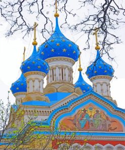 Blue Russian Onion Domes Building Paint By Numbers