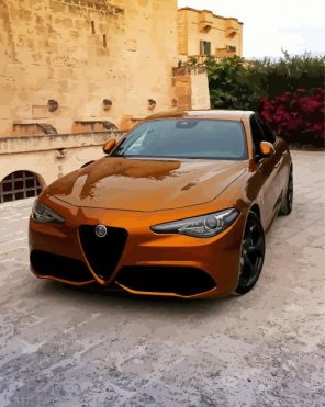 Brown Alfa Romeo Giulia Paint By Numbers