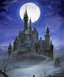 Dracula Castle And Moon Art Paint By Numbers