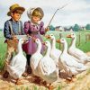 Siblings And Ducks Paint By Numbers