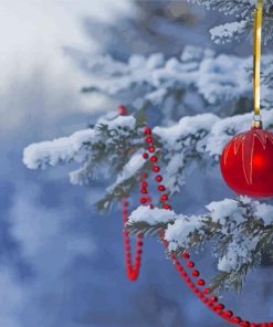 Snowy Christmas Ornaments Paint By Numbers