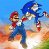 Mario And Sonic Fighting Paint By Numbers