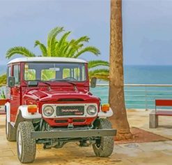 Red Vintage Land Cruiser Paint By Numbers